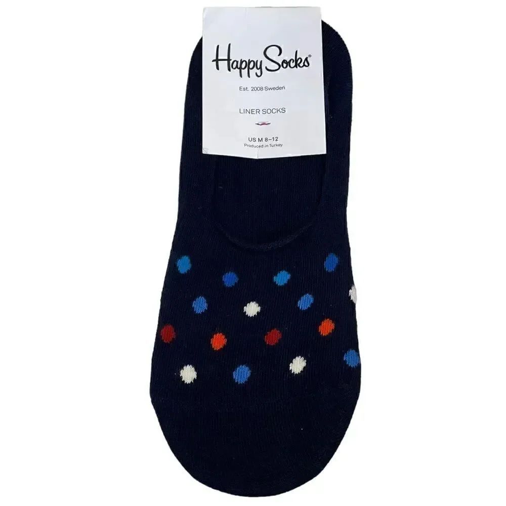 Happy Socks Navy liner Socks Dot pattern Happy Socks Unisex Combed Cotton